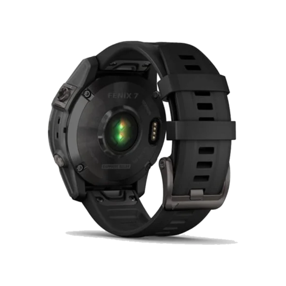 Смарт-годинник Garmin Fenix 7 Sapphire Solar Carbon Gray DLC Titanium with Black Band (010-02540-20/21)