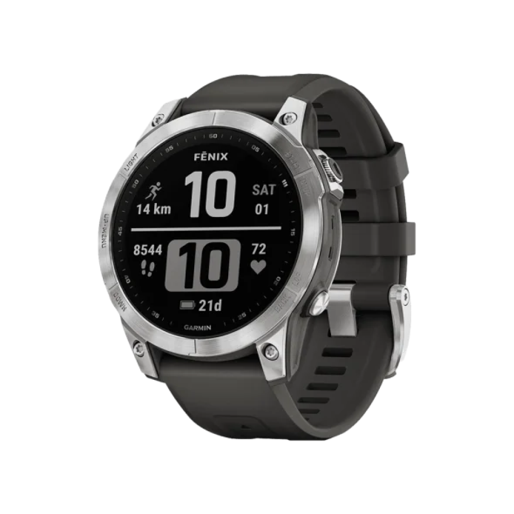 Смарт-годинник Garmin Fenix 7 Silver with Graphite Band (010-02540-00/01)