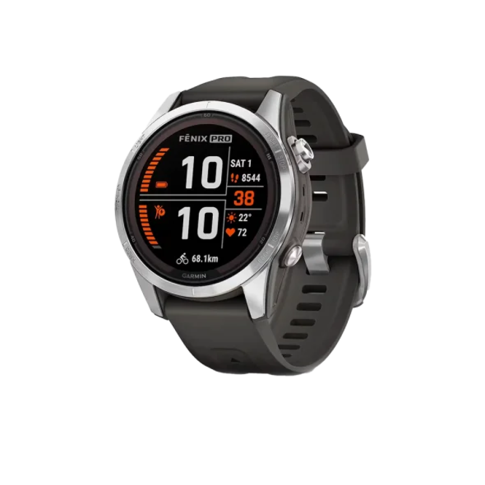 Смарт-годинник Garmin Fenix 7S Pro Solar Silver w. Graphite Band (010-02776-00/01)