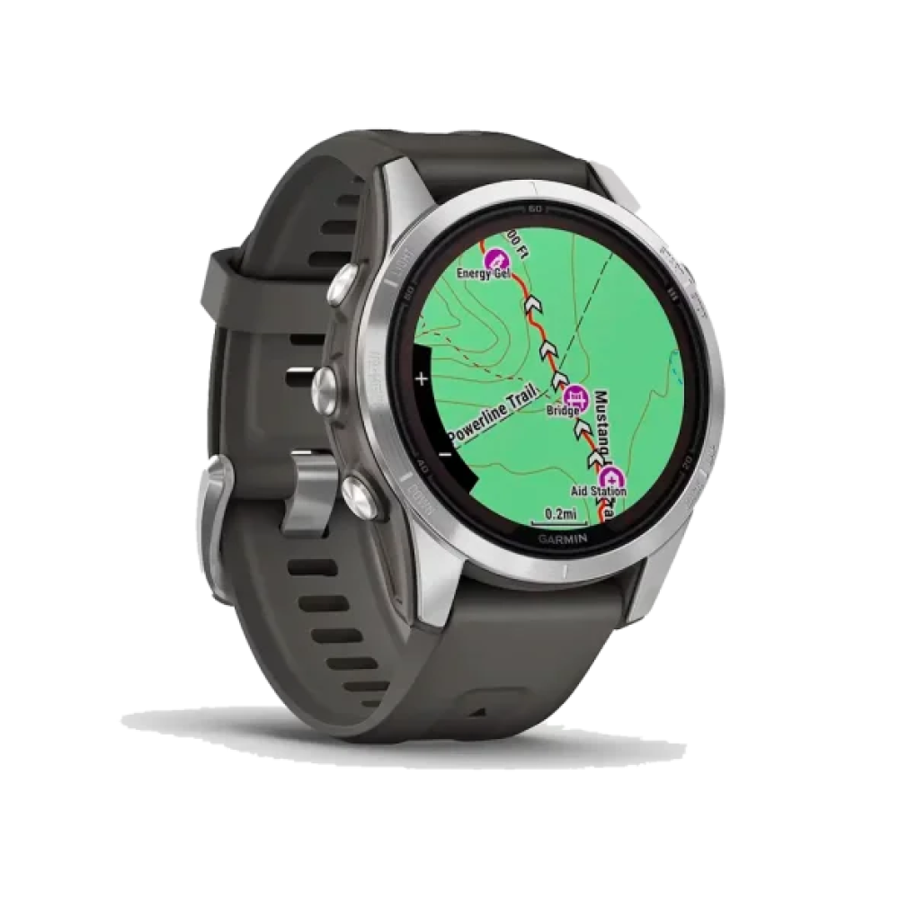 Смарт-годинник Garmin Fenix 7S Pro Solar Silver w. Graphite Band (010-02776-00/01)