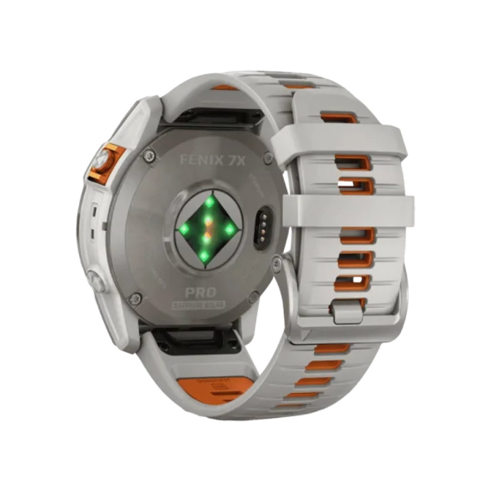 Смарт-годинник Garmin Fenix 7X Pro Sapphire Solar Titanium w. Fog Gray/Ember O. Band (010-02778-14/15/64)