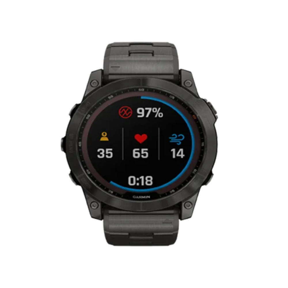 Смарт-годинник Garmin Fenix 7X Sapphire Solar C. Grey DLC Titanium w. Carbon Grey DLC Vented T. Band (010-02541-27)