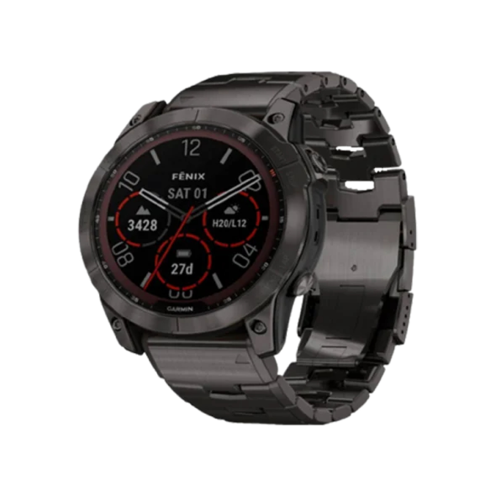 Смарт-годинник Garmin Fenix 7X Sapphire Solar C. Grey DLC Titanium w. Carbon Grey DLC Vented T. Band (010-02541-27)