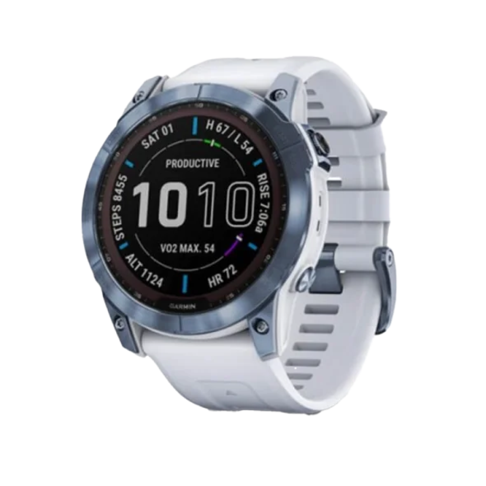 Смарт-годинник Garmin Fenix 7X Sapphire Solar M. Blue DLC Titanium w. Whitestone Band (010-02541-14/15)