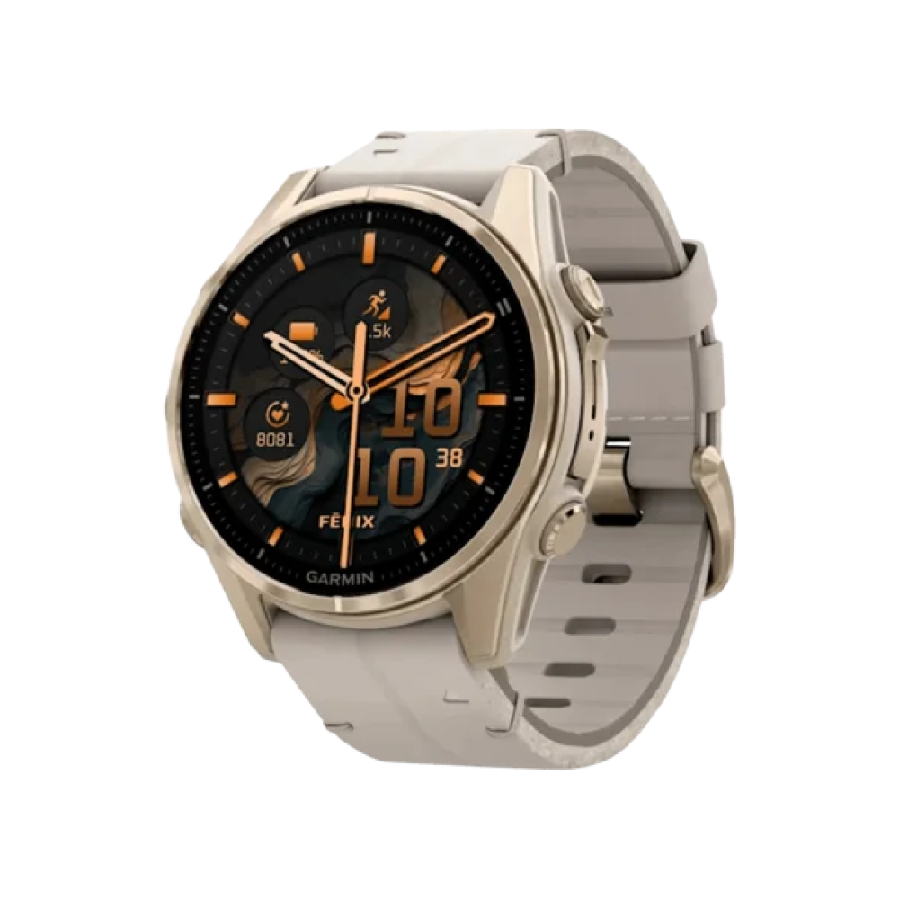 Смарт-годинник Garmin Fenix 8 43mm AMOLED Sapphire Soft Gold with Limestone Leather Band (010-02903-40)
