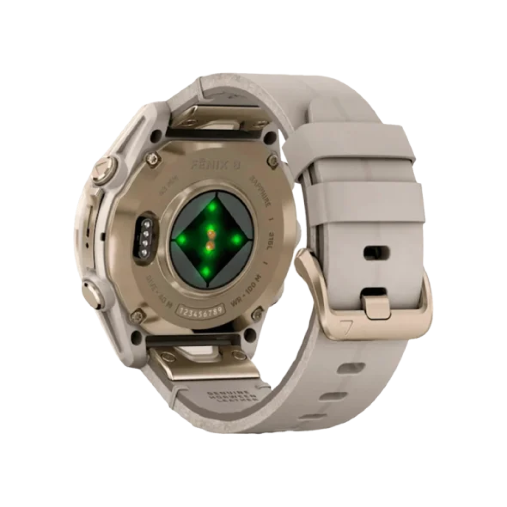Смарт-годинник Garmin Fenix 8 43mm AMOLED Sapphire Soft Gold with Limestone Leather Band (010-02903-40)