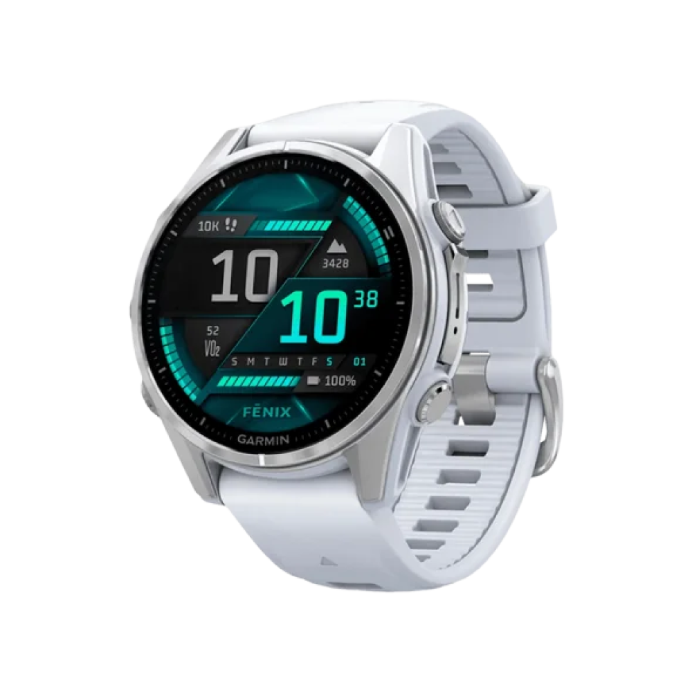 Смарт-годинник Garmin Fenix 8 43mm AMOLED Silver with Whitestone Silicone Band (010-02903-00/06)