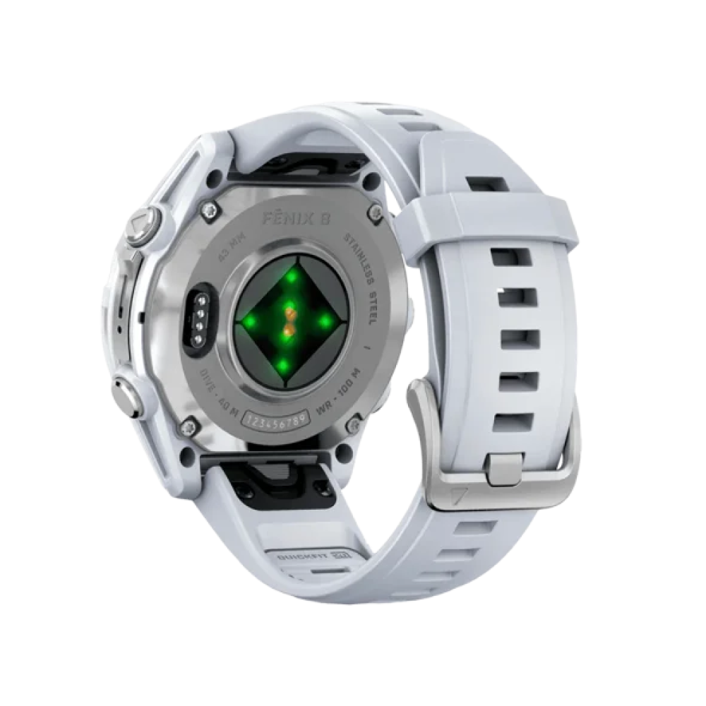 Смарт-годинник Garmin Fenix 8 43mm AMOLED Silver with Whitestone Silicone Band (010-02903-00/06)