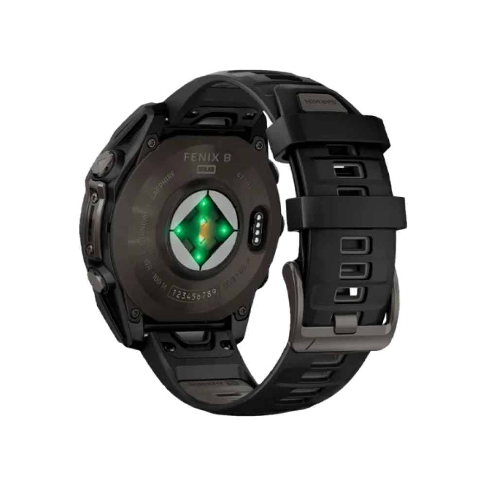 Смарт-годинник Garmin Fenix 8 47mm Solar Sapphire Carbon Gray DLC Titanium w. Black/Pebble Gray S. Band (010-02906-10/11)
