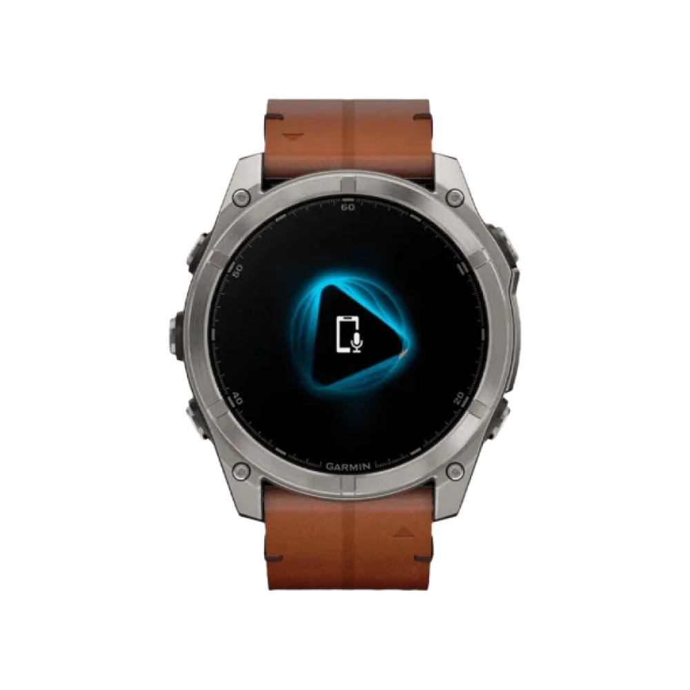 Смарт-годинник Garmin Fenix 8 51mm AMOLED Sapphire Carbon grey DLC w. Chestnut Leather Band (010-02905-40)