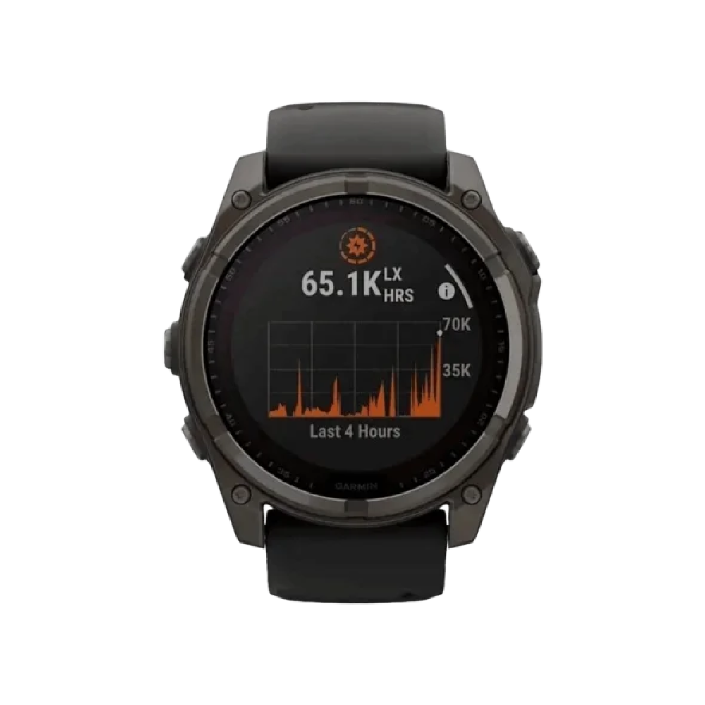 Смарт-годинник Garmin Fenix 8 51mm Solar Sapphire Carbon Gray DLC Titanium w. Black/Pebble Gray S. Band (010-02907-10/11)