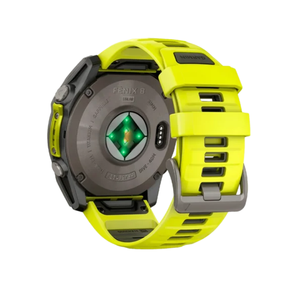 Смарт-годинник Garmin Fenix 8 51mm Solar Sapphire Titanium w. Amp Yellow/Graphite Silicone Band (010-02907-20/21)