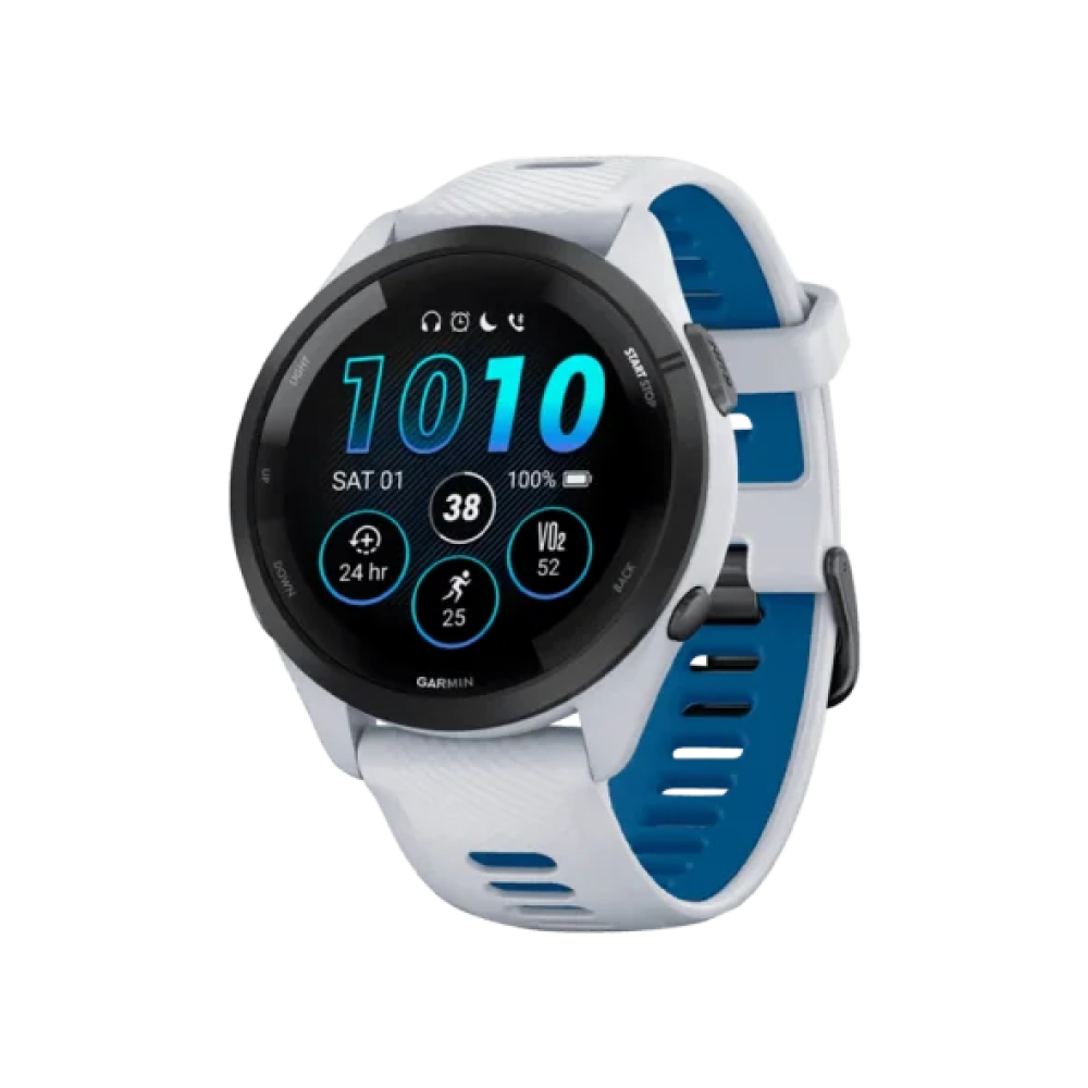 Смарт-годинник Garmin Forerunner 265 Black Bezel w. Whitestone Case and Whitestone/Tidal Blue S. Band (010-02810-01/11/51)