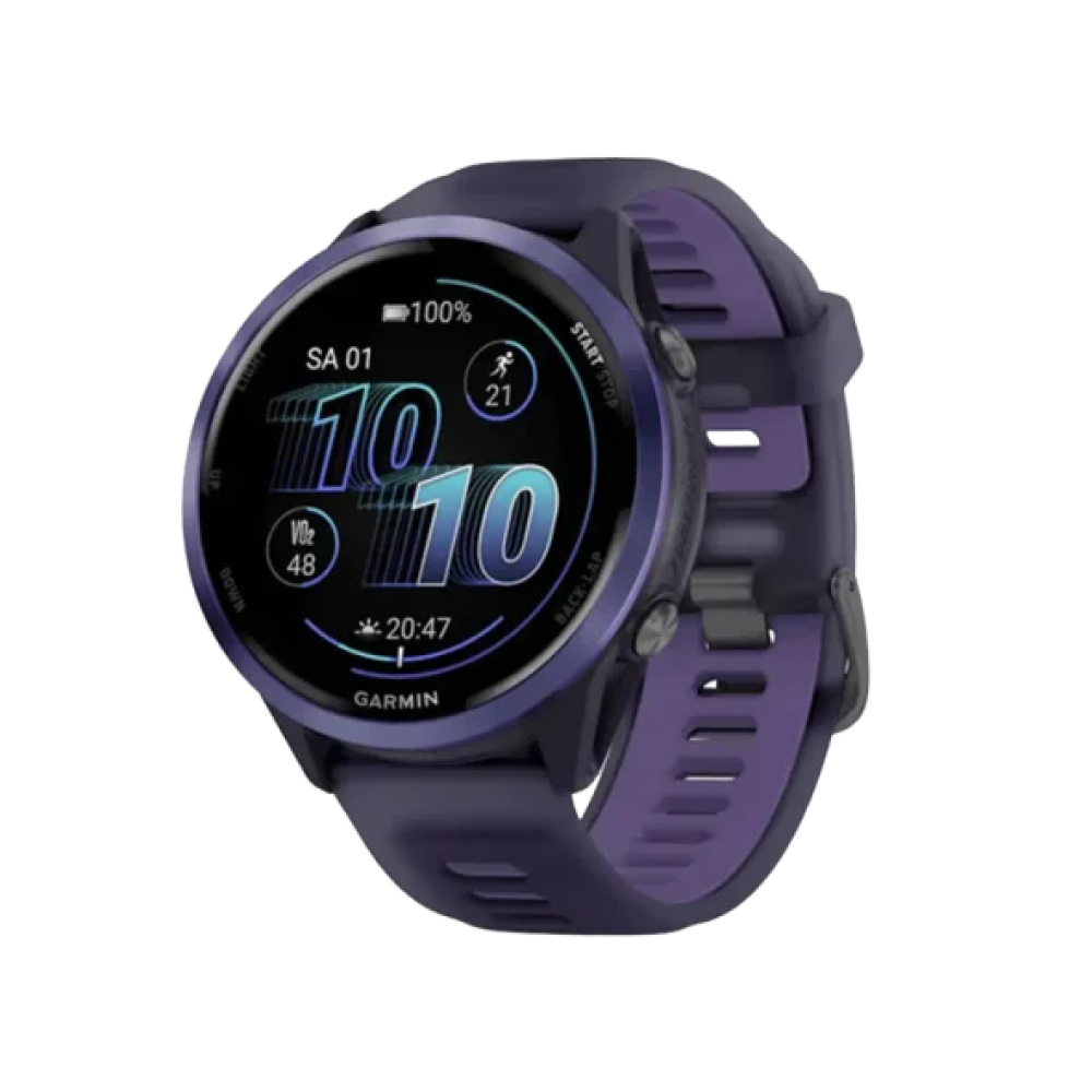 Смарт-годинник Garmin Forerunner 570 47mm Indigo Aluminium w. Translucent Imperial Purple/Indigo Band (010-02971-02)