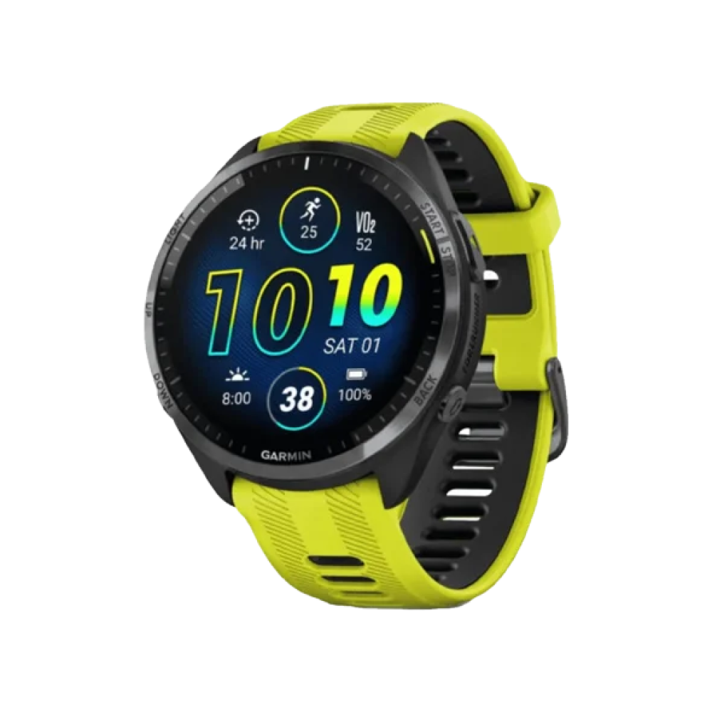 Смарт-годинник Garmin Forerunner 965 Carbon Gray Titanium Bezel w. Black Case and Amp Yell/Black S. Band (010-02809-02/12)