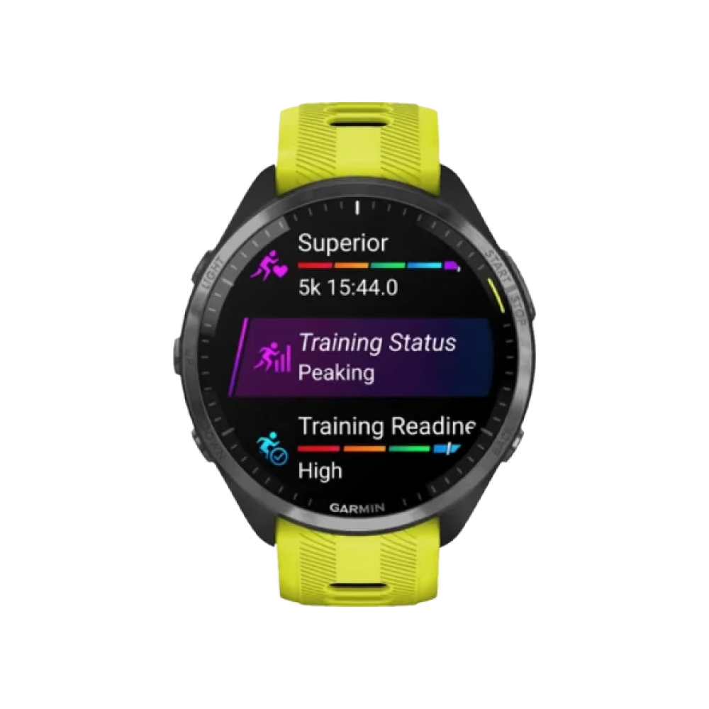 Смарт-годинник Garmin Forerunner 965 Carbon Gray Titanium Bezel w. Black Case and Amp Yell/Black S. Band (010-02809-02/12)