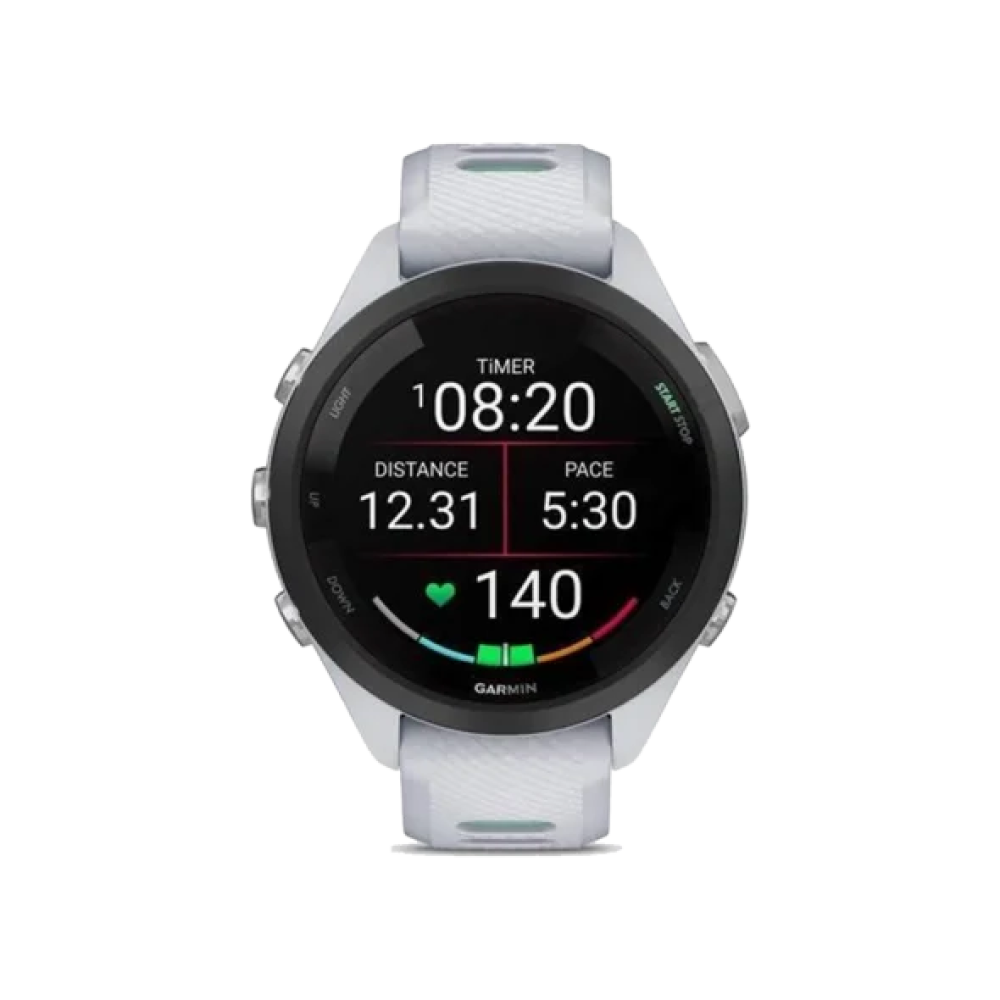 Смарт-годинник Garmin Forerunner 965 Titanium Bezel w. Whiteston Case and Whiteston/Powder Gray S. Band (010-02809-01/11)
