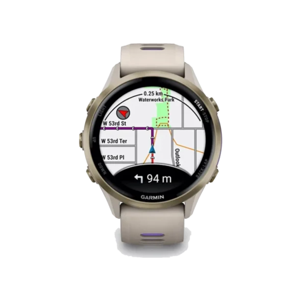 Смарт-годинник Garmin Forerunner 970 Soft Gold Titanium w. French Gray C. and French Gray/T. Indigo Band (010-02969-02/12)