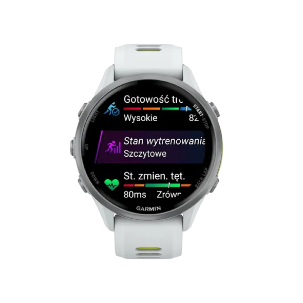 Смарт-годинник Garmin Forerunner 970 Titanium w. Whitestone Case and Whitestone/T. Amp Yellow Band (010-02969-01/11)