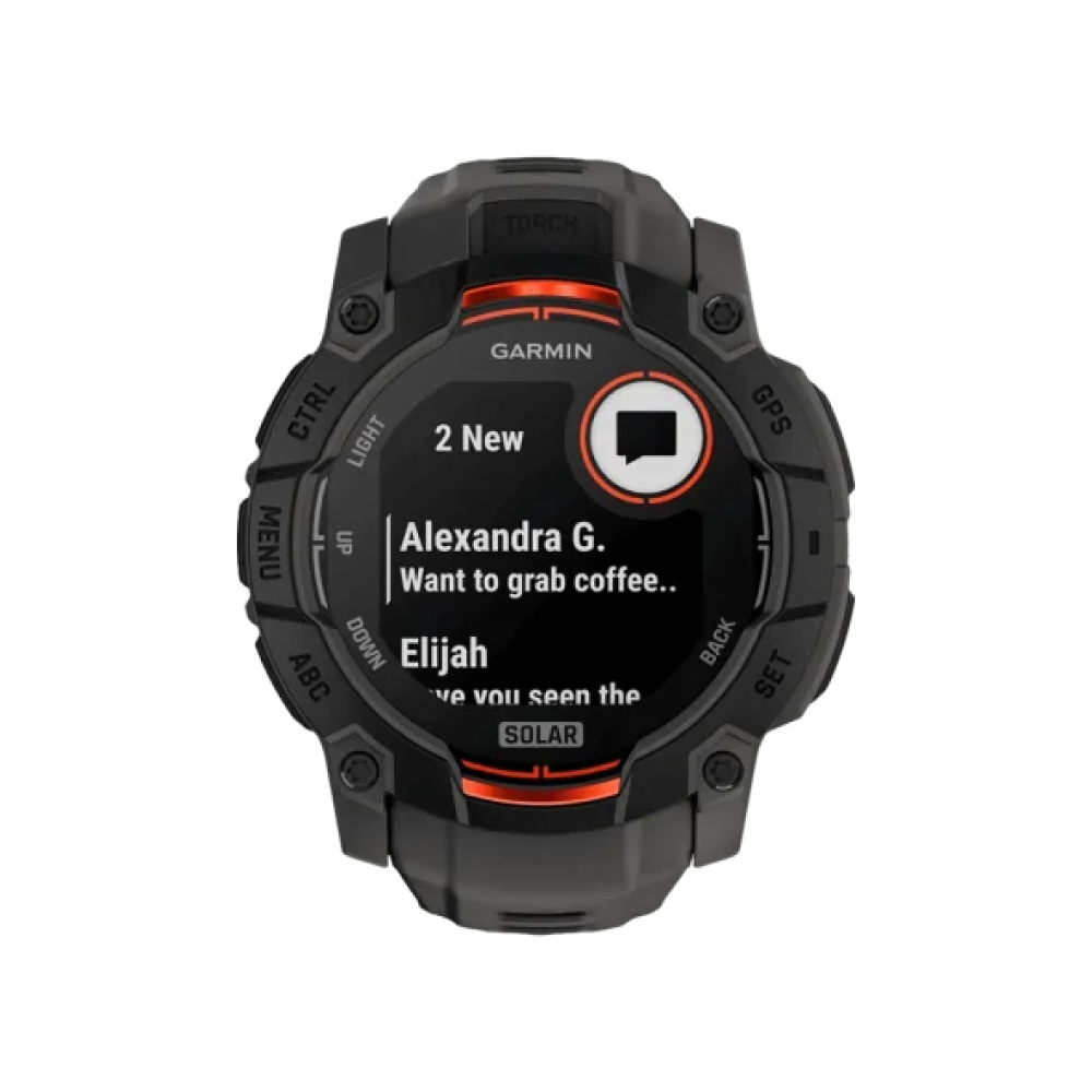 Смарт-годинник Garmin Instinct 3 50mm Solar Black with Charcoal Band (010-02935-00/40)