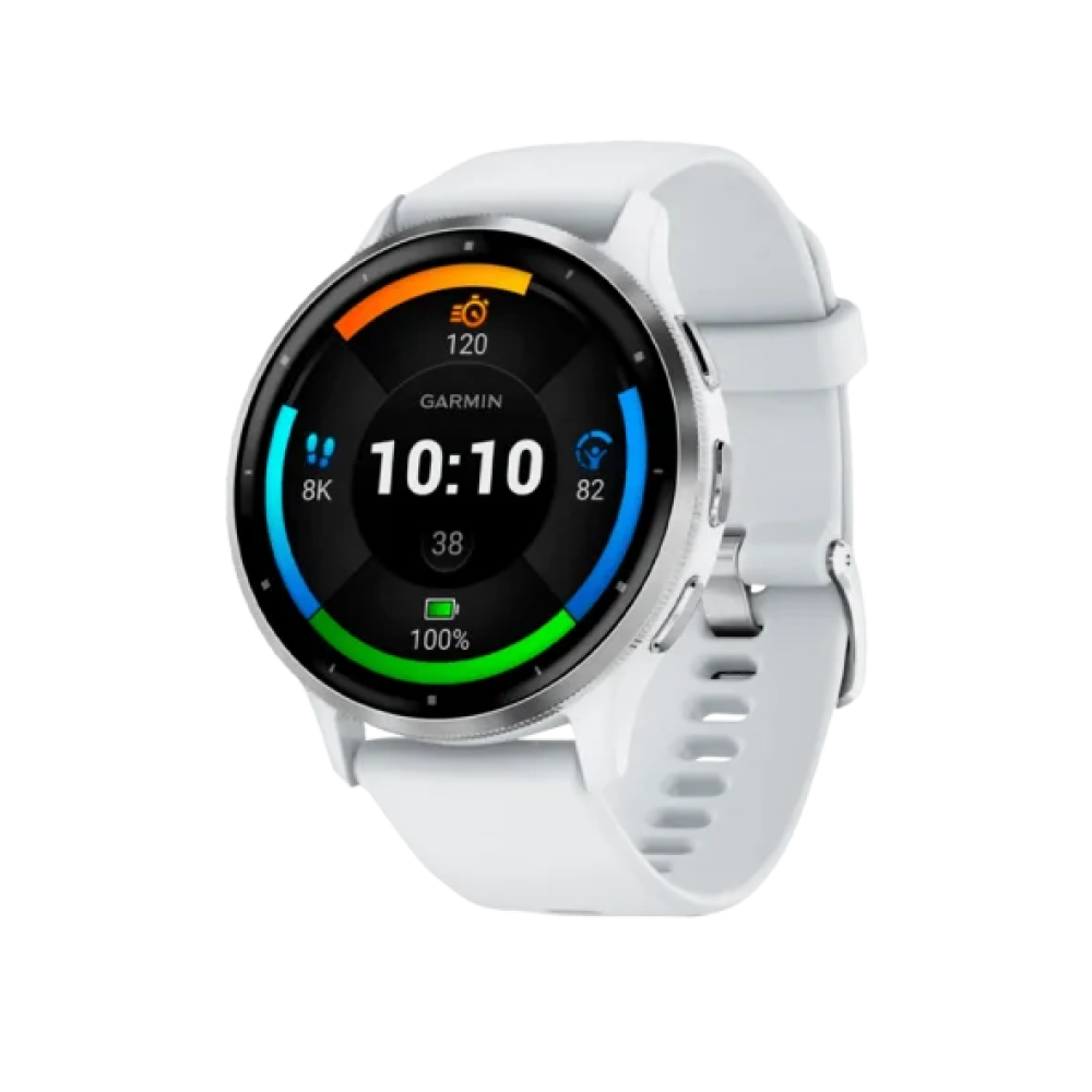 Смарт-годинник Garmin Venu 3 Silver Stainless Steel Bezel with Whitestone Case and Silicone Band (010-02784-00/50)