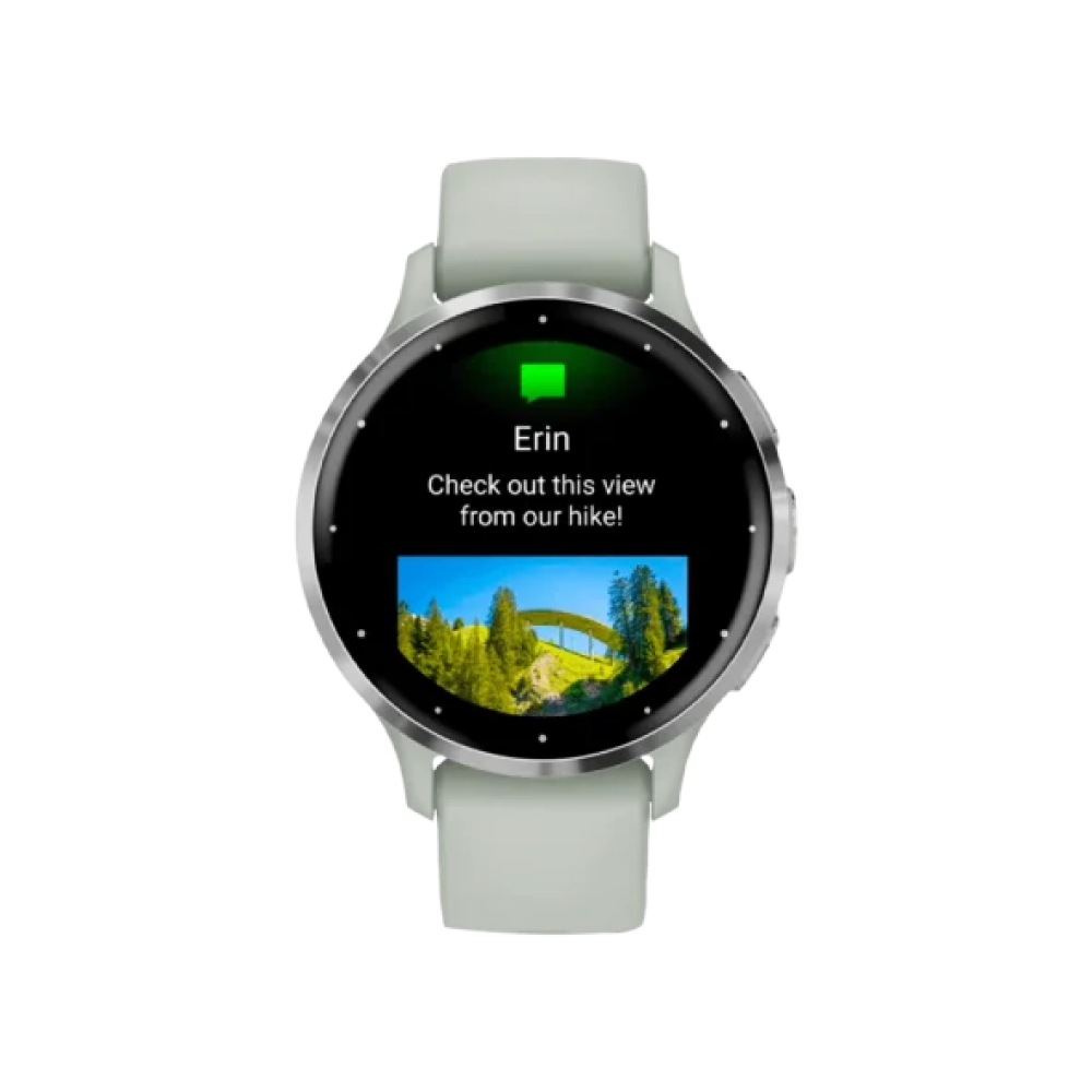 Смарт-годинник Garmin Venu 3S Silver S. Steel Bezel w. Sage Gray Case and S. Band (010-02785-01/51)