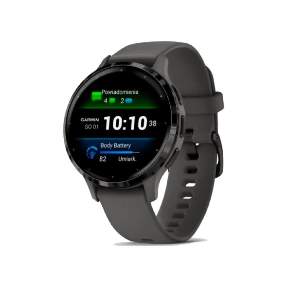 Смарт-годинник Garmin Venu 3S Slate S. Steel Bezel w. Pebble Gray Case and S. Band (010-02785-00/50)