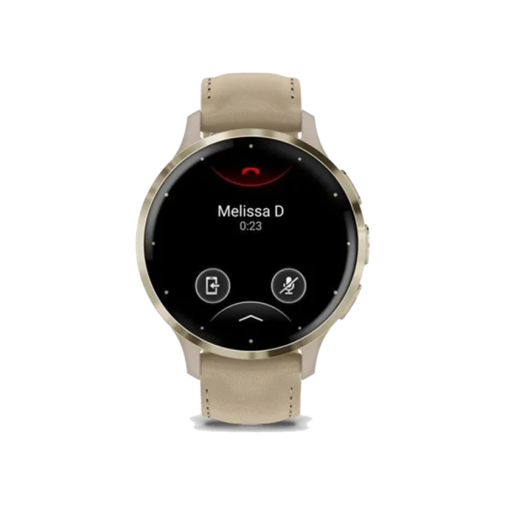 Смарт-годинник Garmin Venu 3S Soft Gold S. Steel Bezel w. French Gray Case and Leather Band (010-02785-55)