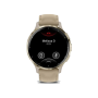 Смарт-годинник Garmin Venu 3S Soft Gold S. Steel Bezel w. French Gray Case and Leather Band (010-02785-55)