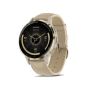 Смарт-годинник Garmin Venu 3S Soft Gold S. Steel Bezel w. French Gray Case and Leather Band (010-02785-55)