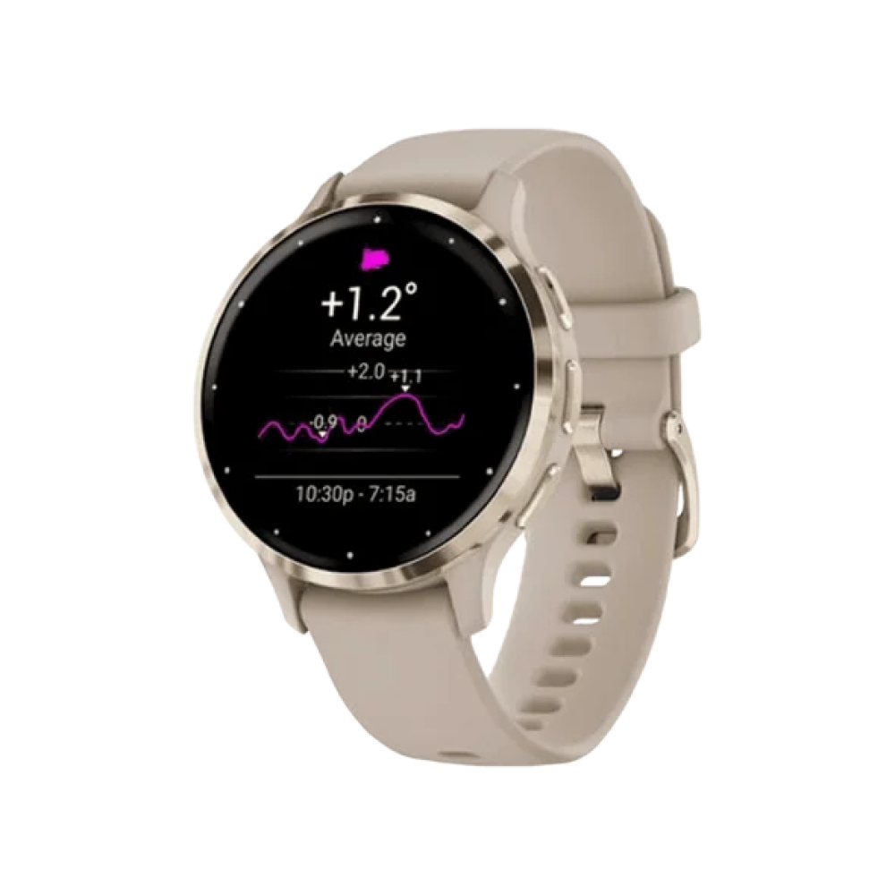 Смарт-годинник Garmin Venu 3S Soft Gold S. Steel Bezel w. French Gray Case and S. Band (010-02785-02/52)