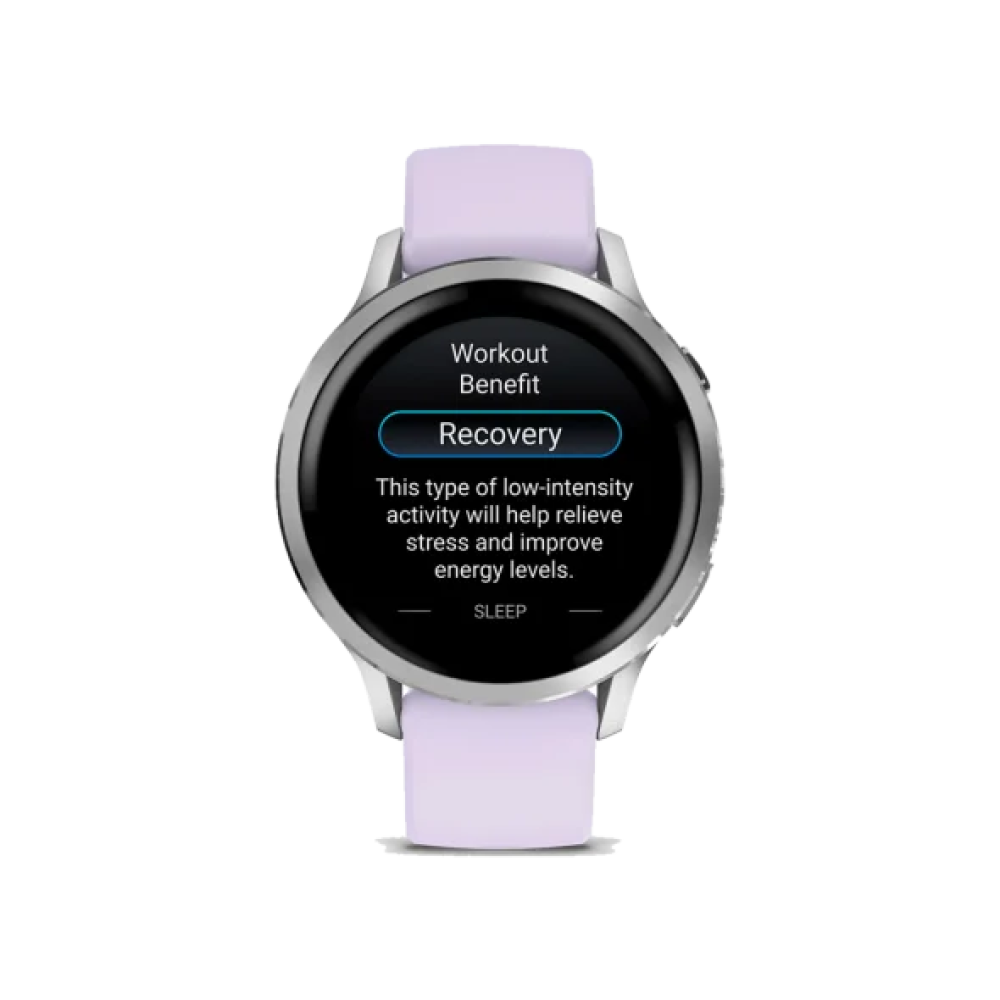 Смарт-годинник Garmin Venu 4 41 mm Silver with Periwinkle Silicone Band (010-03013-01)