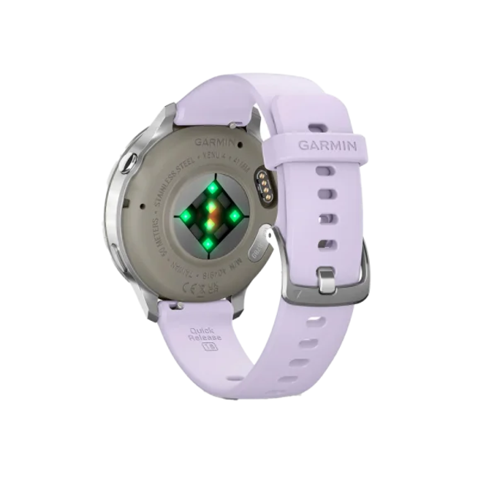 Смарт-годинник Garmin Venu 4 41 mm Silver with Periwinkle Silicone Band (010-03013-01)