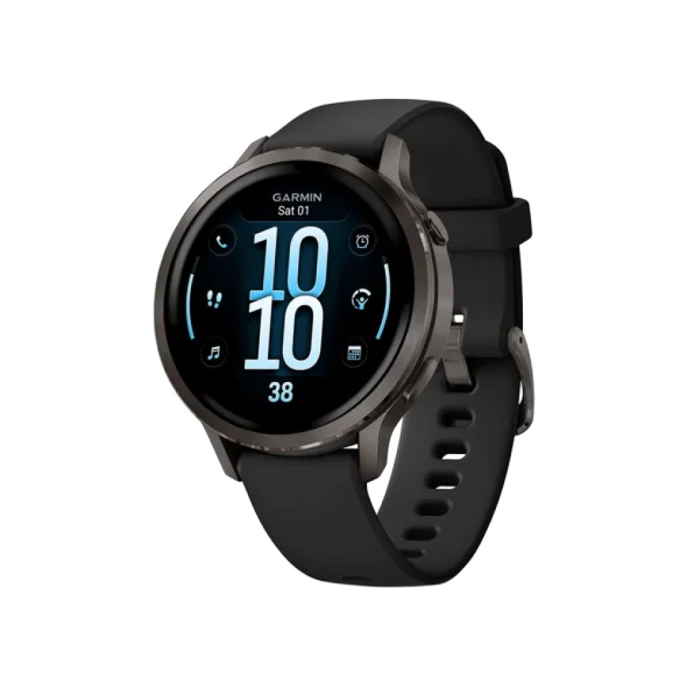 Смарт-годинник Garmin Venu 4 41 mm Slate with Black Silicone Band (010-03013-02)