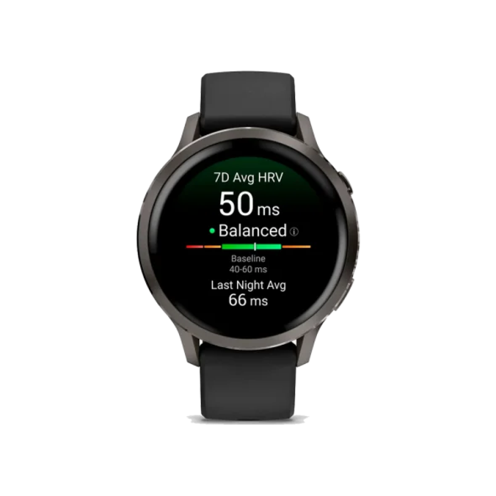 Смарт-годинник Garmin Venu 4 41 mm Slate with Black Silicone Band (010-03013-02)
