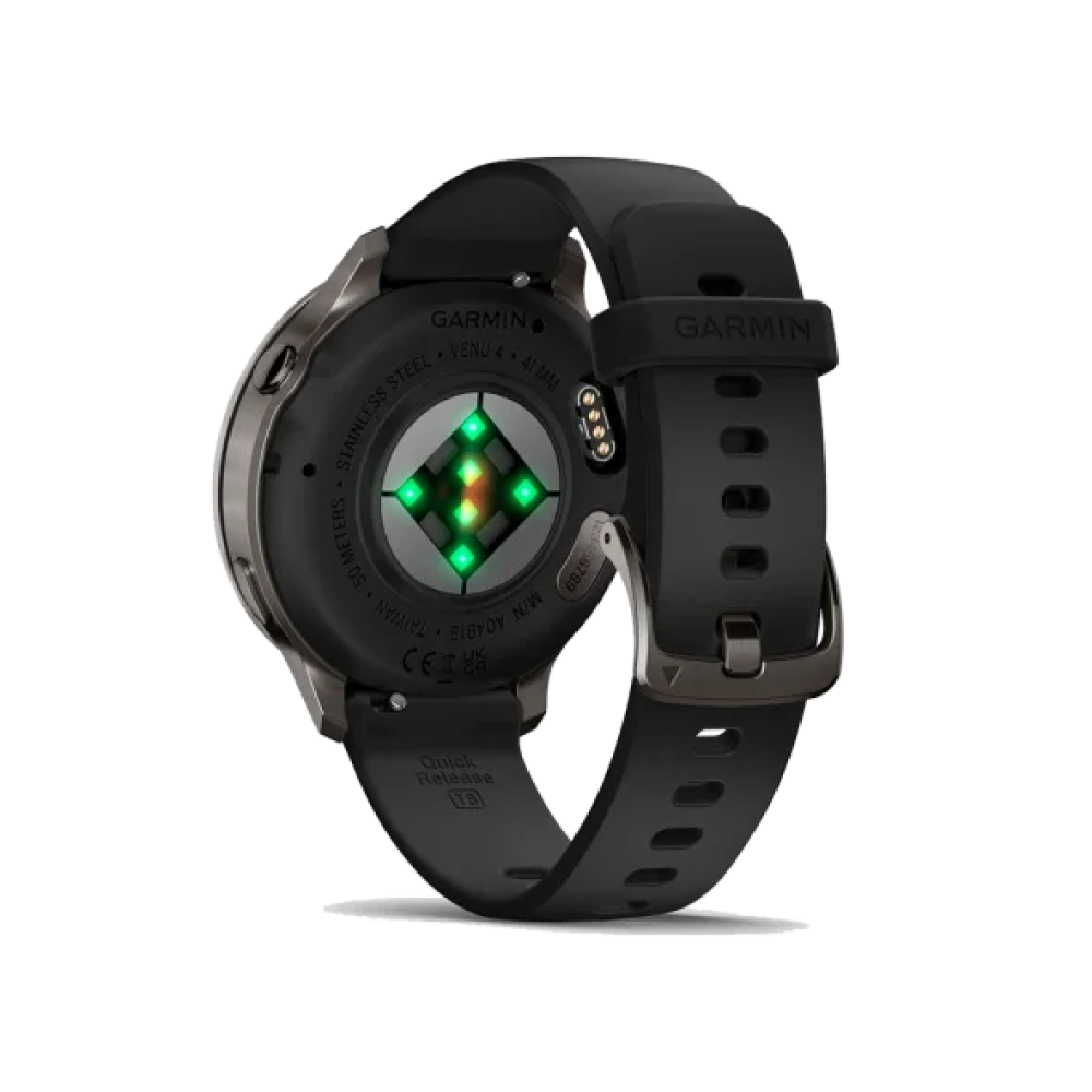 Смарт-годинник Garmin Venu 4 41 mm Slate with Black Silicone Band (010-03013-02)