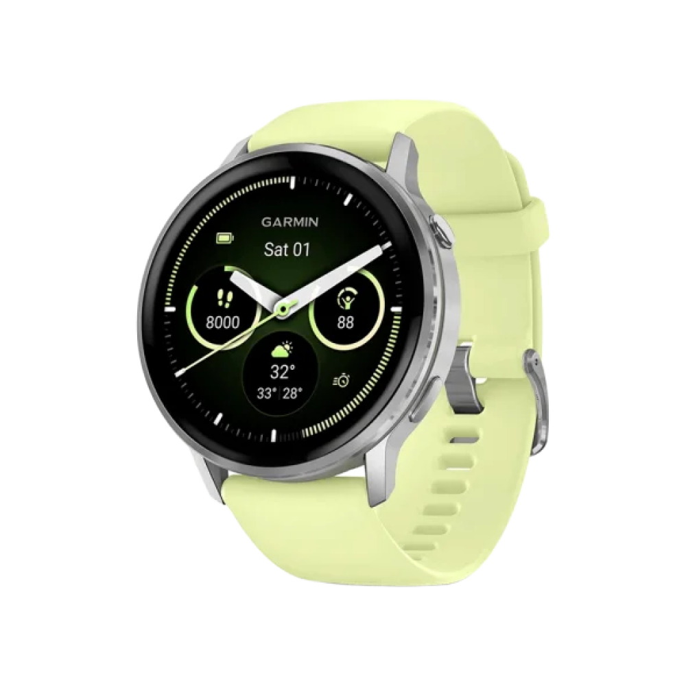 Смарт-годинник Garmin Venu 4 45 mm Silver with Citron Silicone Band (010-03014-02)