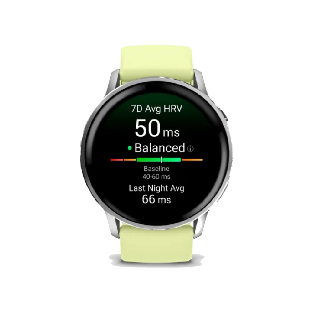 Смарт-годинник Garmin Venu 4 45 mm Silver with Citron Silicone Band (010-03014-02)