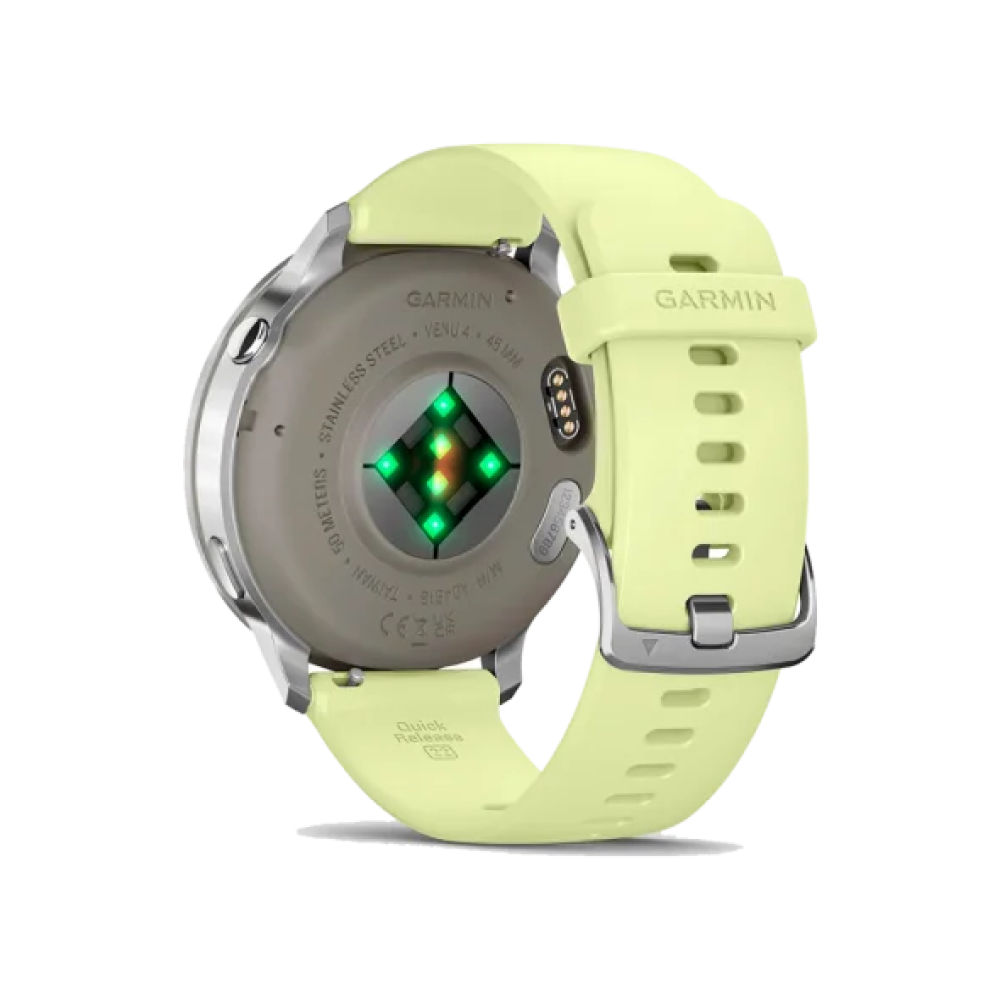 Смарт-годинник Garmin Venu 4 45 mm Silver with Citron Silicone Band (010-03014-02)