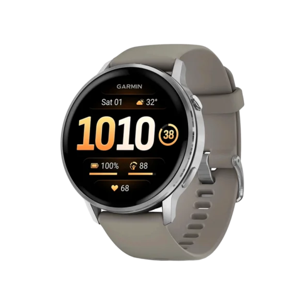 Смарт-годинник Garmin Venu 4 45 mm Silver with Silver Gray Silicone Band (010-03014-01)