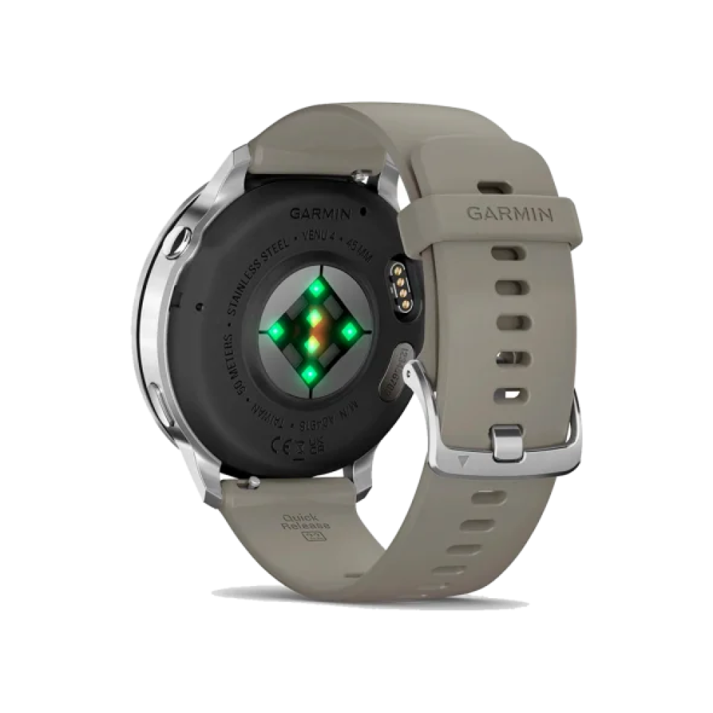 Смарт-годинник Garmin Venu 4 45 mm Silver with Silver Gray Silicone Band (010-03014-01)