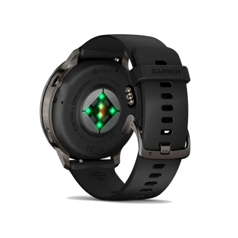 Смарт-годинник Garmin Venu 4 45 mm Slate with Black Silicone Band (010-03014-00)