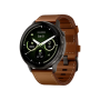 Смарт-годинник Garmin Venu 4 45 mm Slate with Brown Leather Band (010-03014-03)