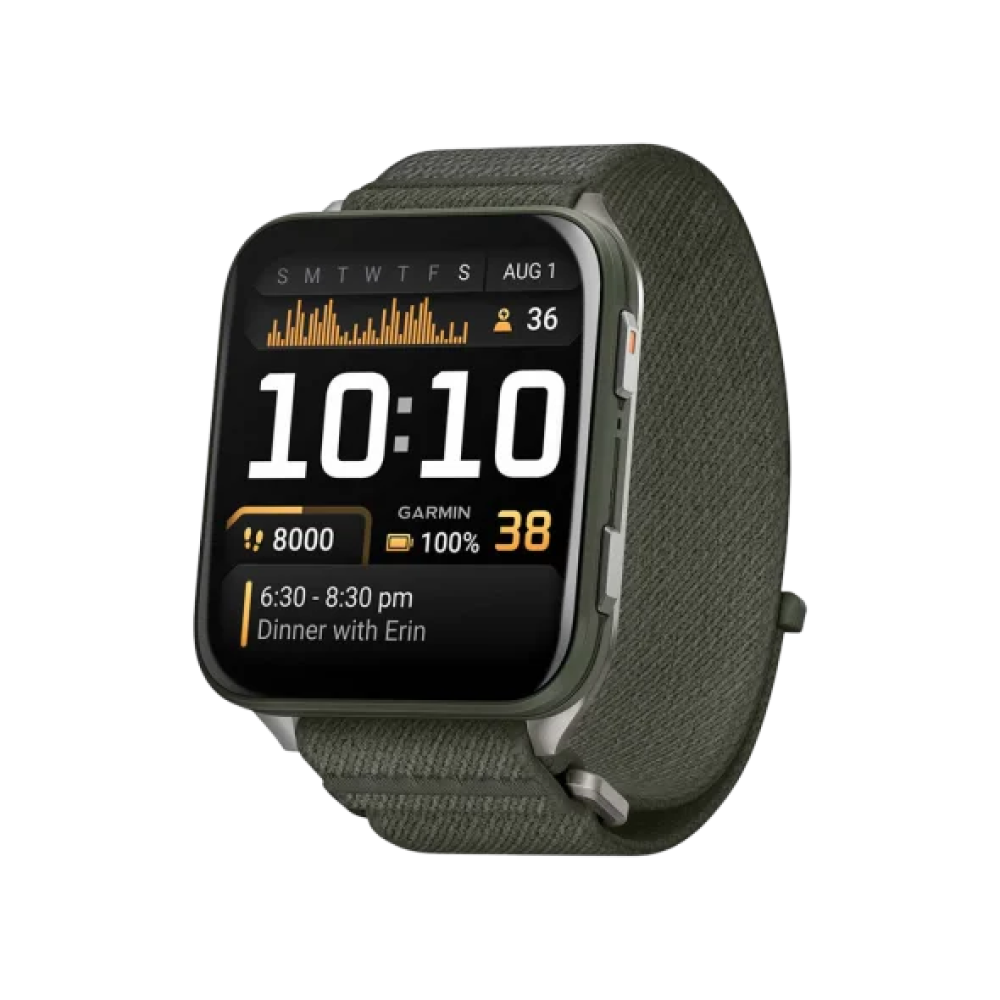 Смарт-годинник Garmin Venu X1 Moss with Titanium Caseback and Moss ComfortFit Nylon Band (010-02980-01/03)
