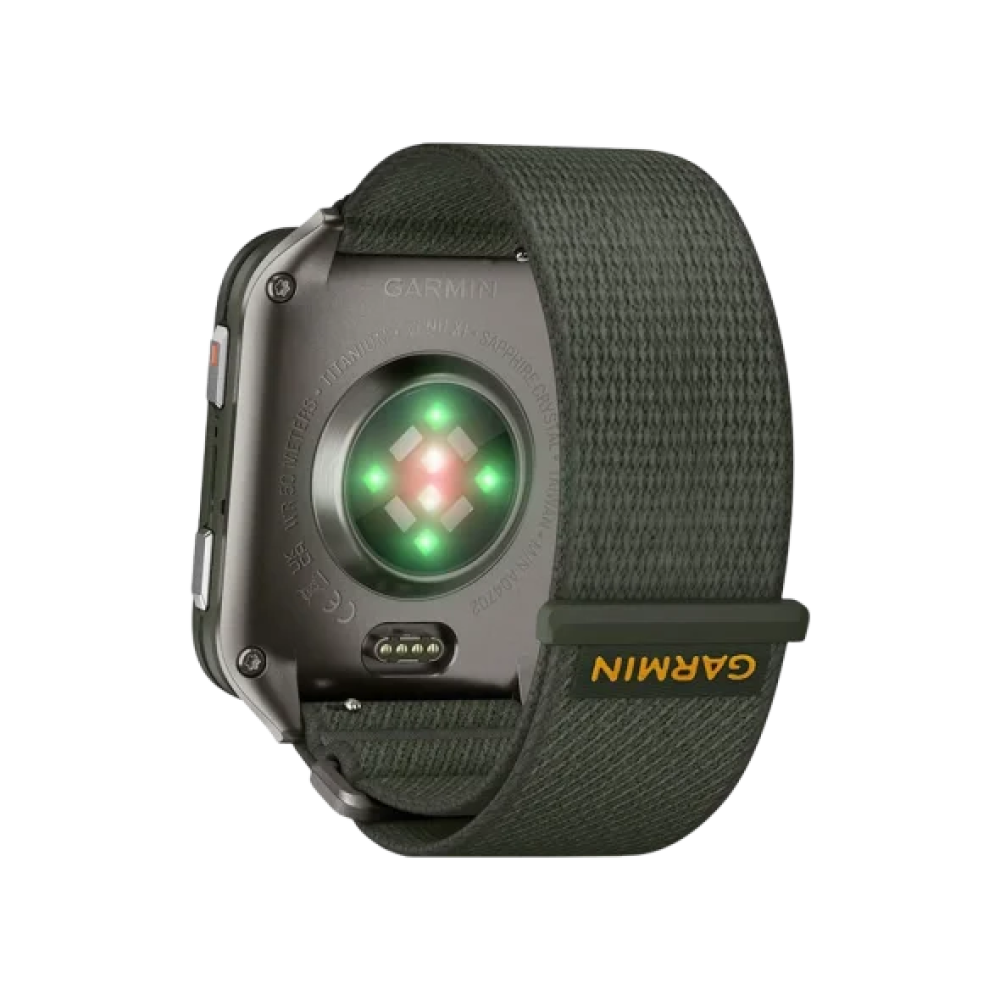 Смарт-годинник Garmin Venu X1 Moss with Titanium Caseback and Moss ComfortFit Nylon Band (010-02980-01/03)