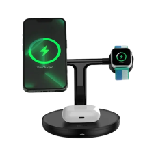 Зарядний пристрій стенд Baseus Swan Magnetic 3-in-1 20W Black