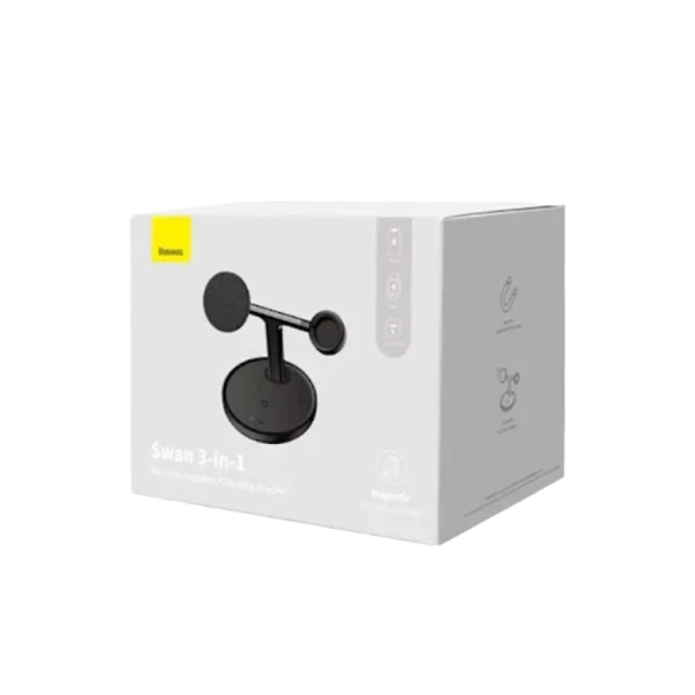 Зарядний пристрій стенд Baseus Swan Magnetic 3-in-1 20W Black